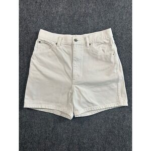 Uniqlo U Womens High Rise Denim Shorts White 27 Chic Summer Fashion Utility